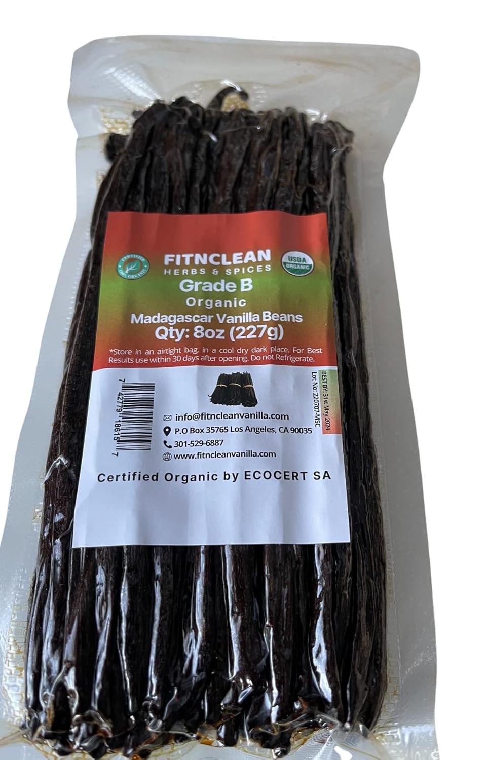 Organic Madagascar Vanilla Beans Grade B for Extract and Baking