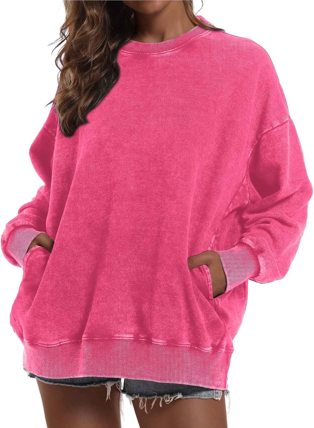 BINTEHGS Oversized Sweatshirt for Women with Pocket Comfort