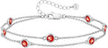 Birthstone Bracelets for Women Double Strand 925 Sterling Silver