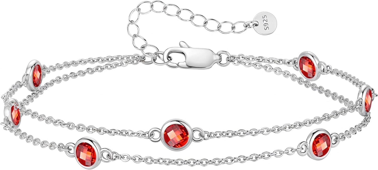 LOUISA SECRET Birthstone Bracelets for Women in Sterling Silver