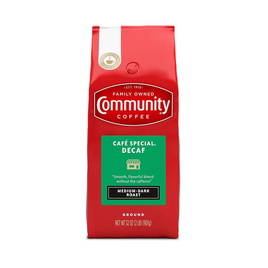 Community Coffee Decaf: Rich Medium Dark Roast, 32oz Bag