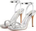 Stilettos Heeled Sandals for Women - 4.3in Strappy Square Toe Heels