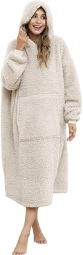 Cozy Sherpa Hoodie Blanket - Beige