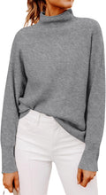 Yousify Women's Mock Neck Batwing Sweater for Trendy Comfort