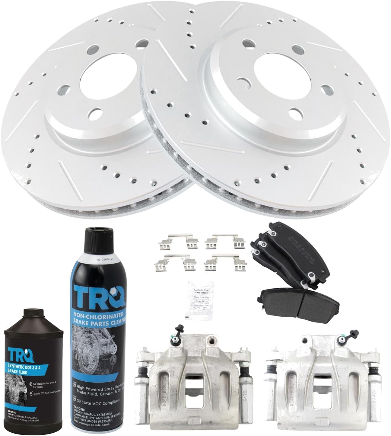 TRQ Front Brake Pad & Rotor Kit for 05-10 Chrysler & Dodge