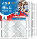 18x24x1 Air Filter MERV 11 Electrostatic Pleated 4 Pack - Cleaner Air