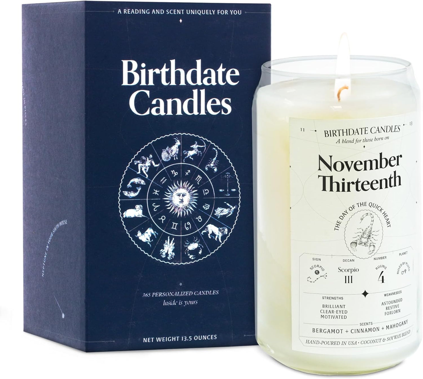 Scorpio Zodiac Scented Candles for November 13 Birthdays