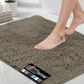 Bath Rug Mat 60x24 Latte - Thick Soft Absorbent Chenille Bathmat