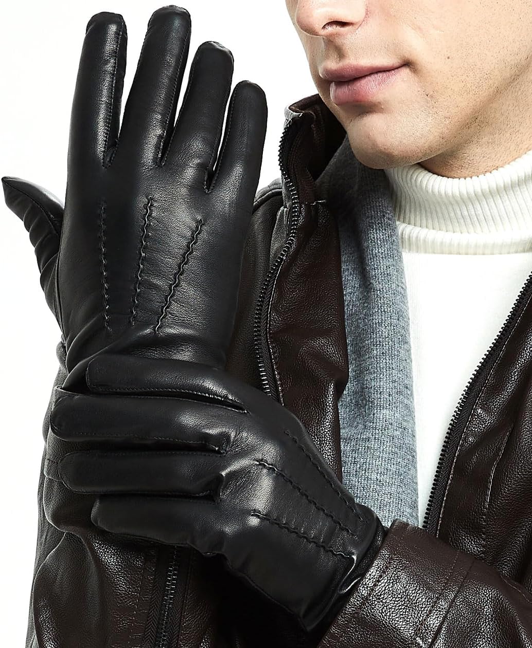 ZLUXURQ Cashmere-Lined Leather Gloves: Lambskin Luxury