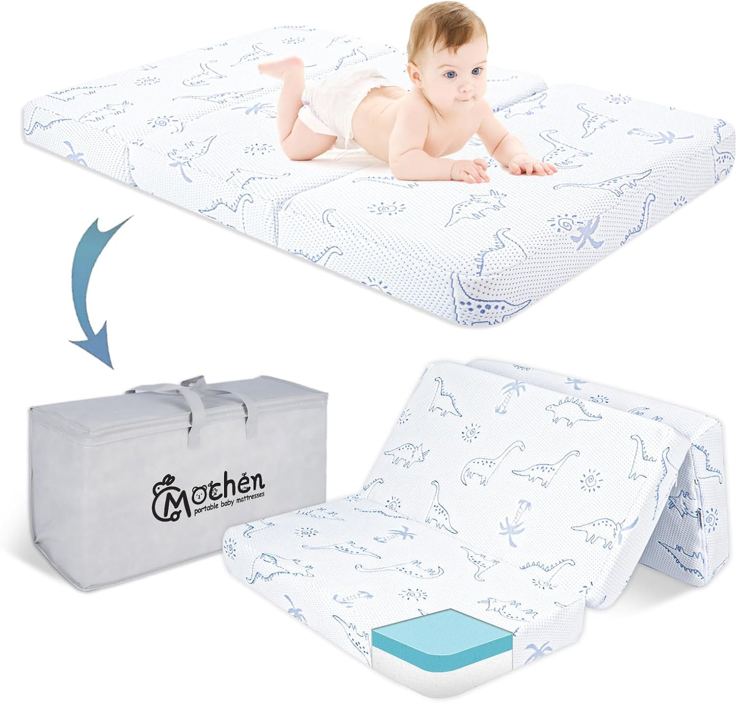 Mochen Trifold Pack and Play Mattress for Comfortable Sleep