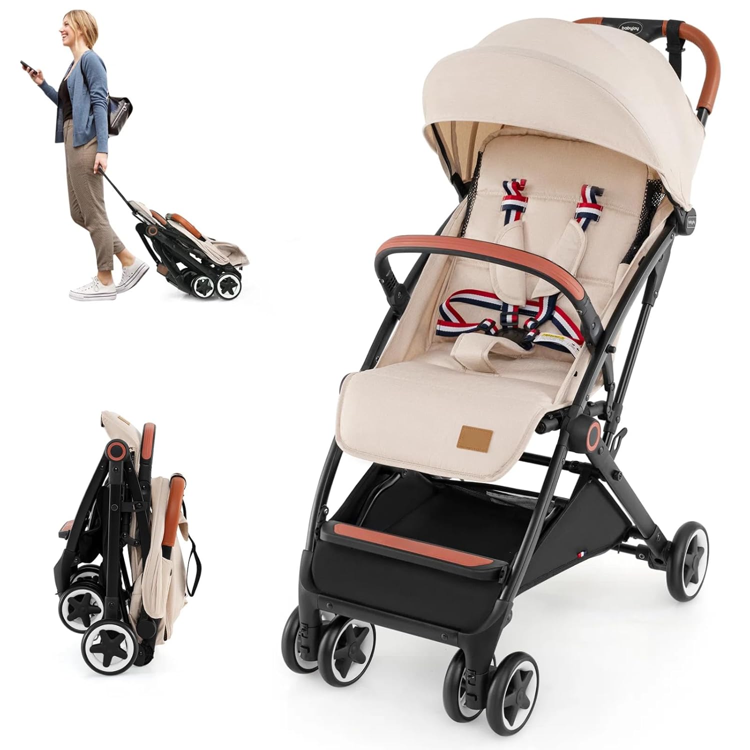 HONEY JOY Travel Stroller - Lightweight Umbrella Stroller for Airplane