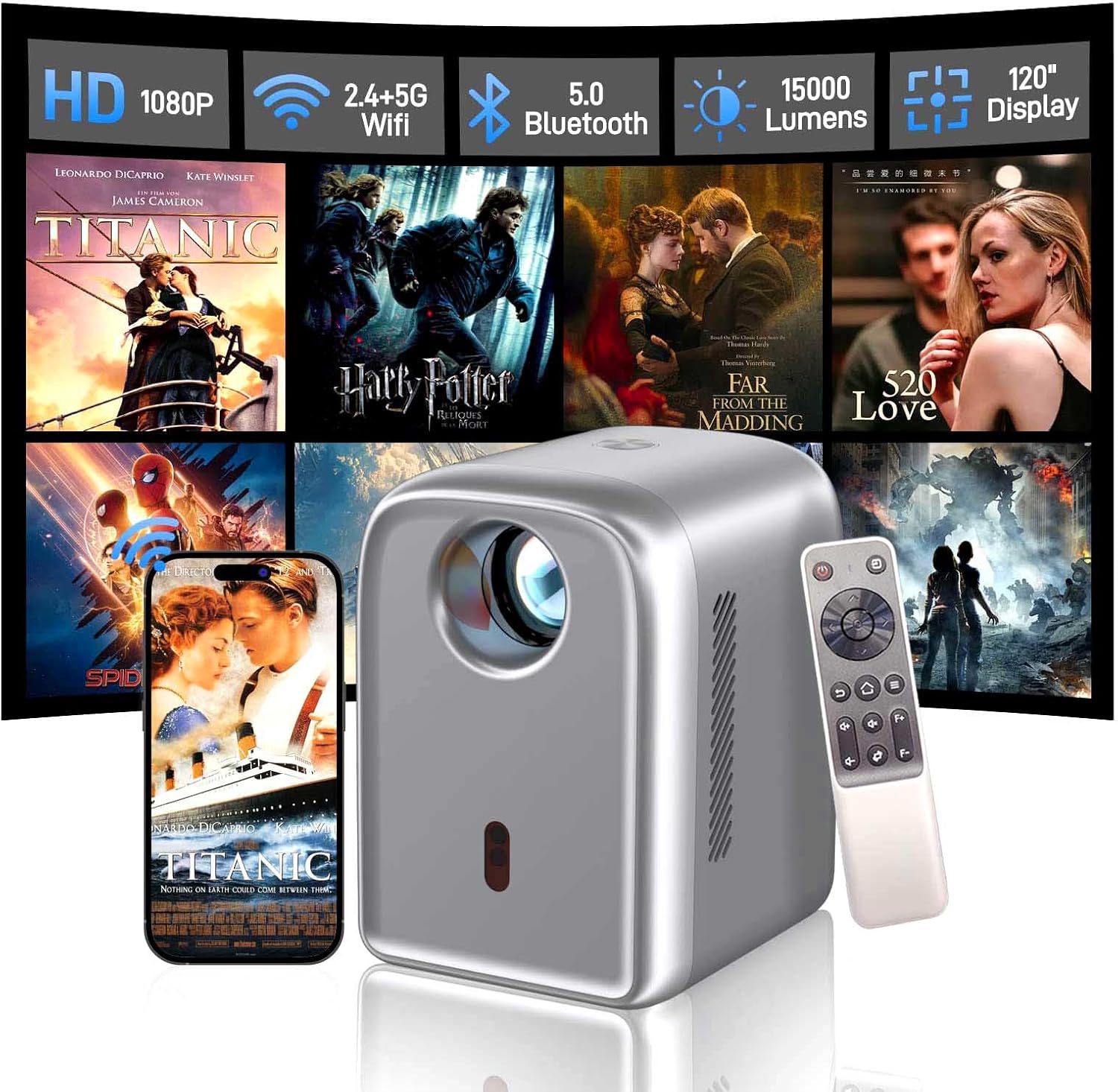 Wireless HD Outdoor Projector - 15000 Lumen