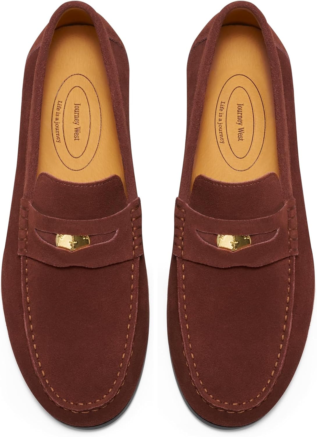 Journey West Men's Vintage Loafers - Classic Penny Slip-ons