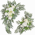 Wedding Welcome Signs Floral Pack of 2 - New White Lifelike Arch