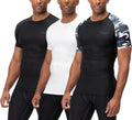 DEVOPS 3 Pack Men's Cool Dry Compression Shirts (Style TF7L)