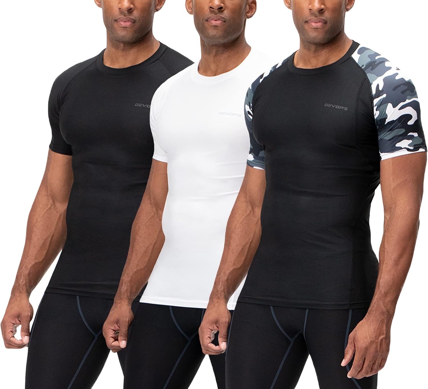 DEVOPS Men's Cool Dry Compression Shirts for All-Season Performance
