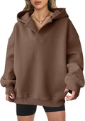 Oversized V Neck Hoodie Sweatshirt for Women - Cozy Fall Pullover