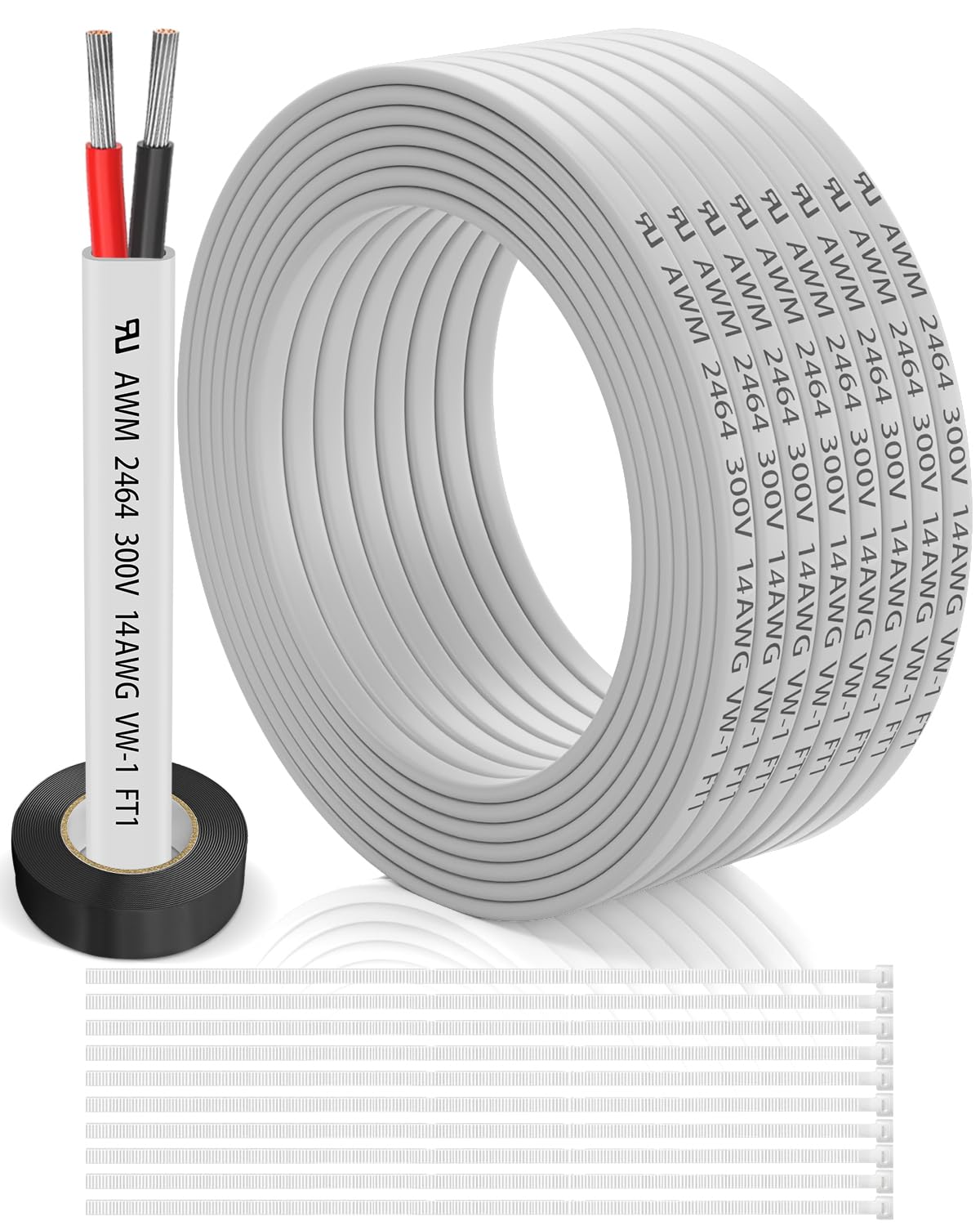 14 Gauge Wire 2 Conductor Electrical Wire by WJRZA