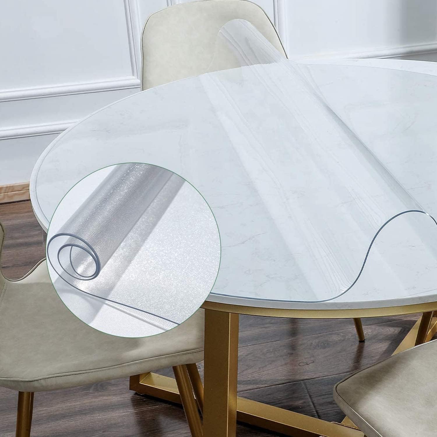 40 Inch Round Frosted Table Cover Protector for All Tables