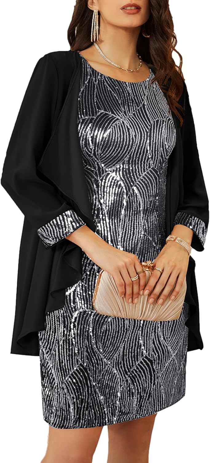 GRACE KARIN Women's Sequin Dress for Wedding Guests & More