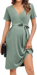 Ekouaer Maternity Nursing Dress Casual V Neck - Comfortable Everyday