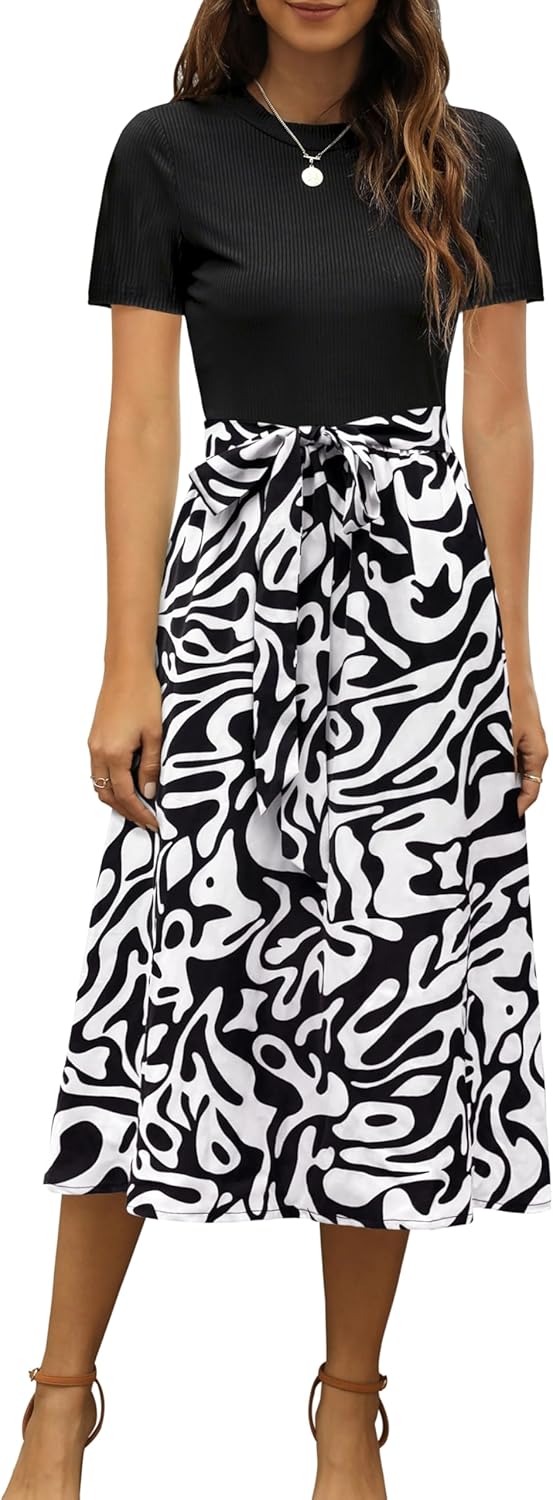 Zattcas Women 2025 Fall Dress Long Sleeve Modest Midi Dress