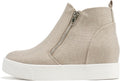 Womens Hidden Wedge Sole Booties Ankle Heels Sneaker Shoes - Trendy