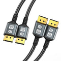 16K DisplayPort Cable 2.1 1.5 FT 2-Pack - High-Speed DP Cable