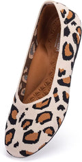 Women's Wide Width Knit Ballet Flats with Arch Support - Slip On