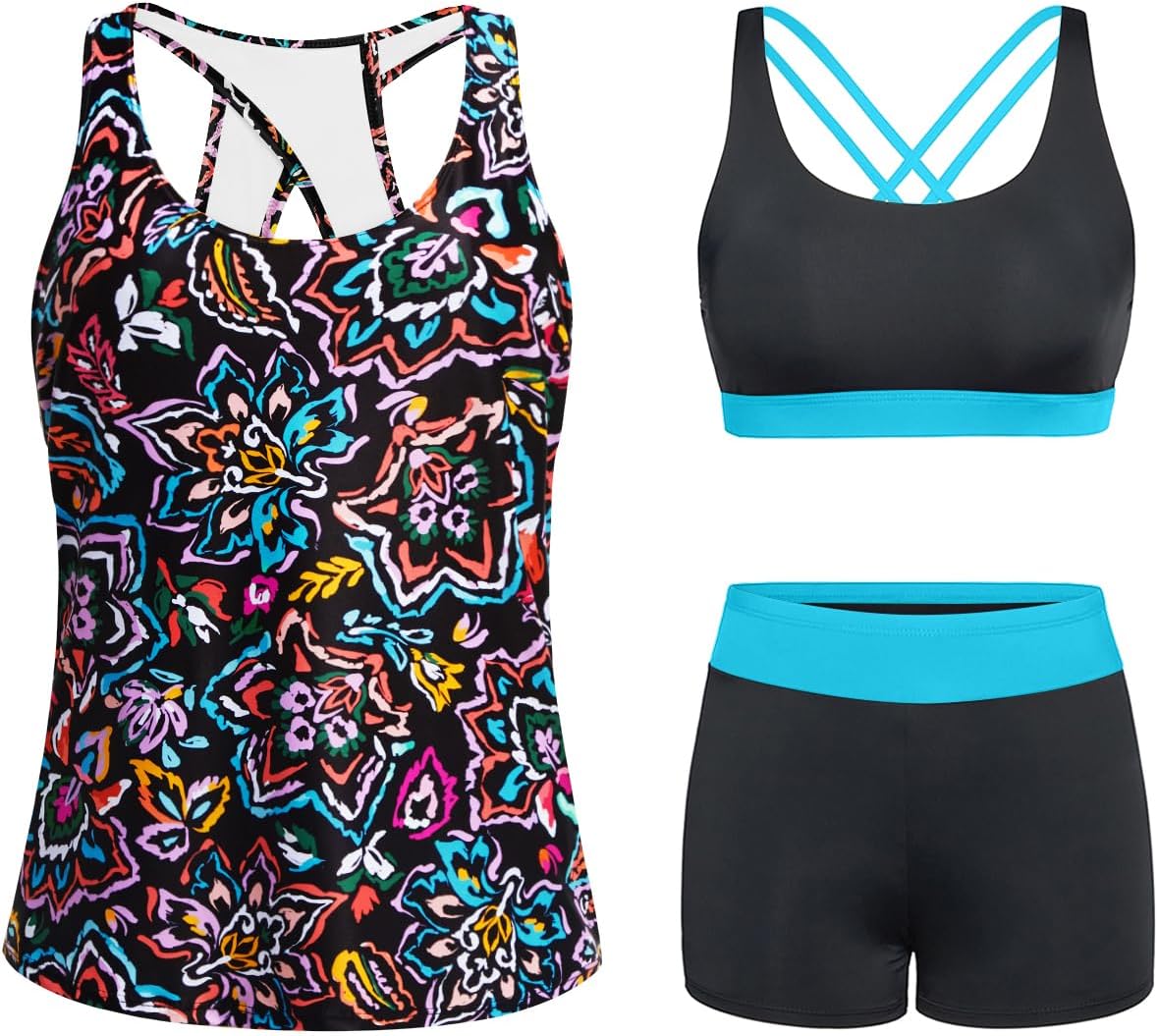 Tempt Me 3 Piece Tankini Swimsuits for Women - Stylish Comfort
