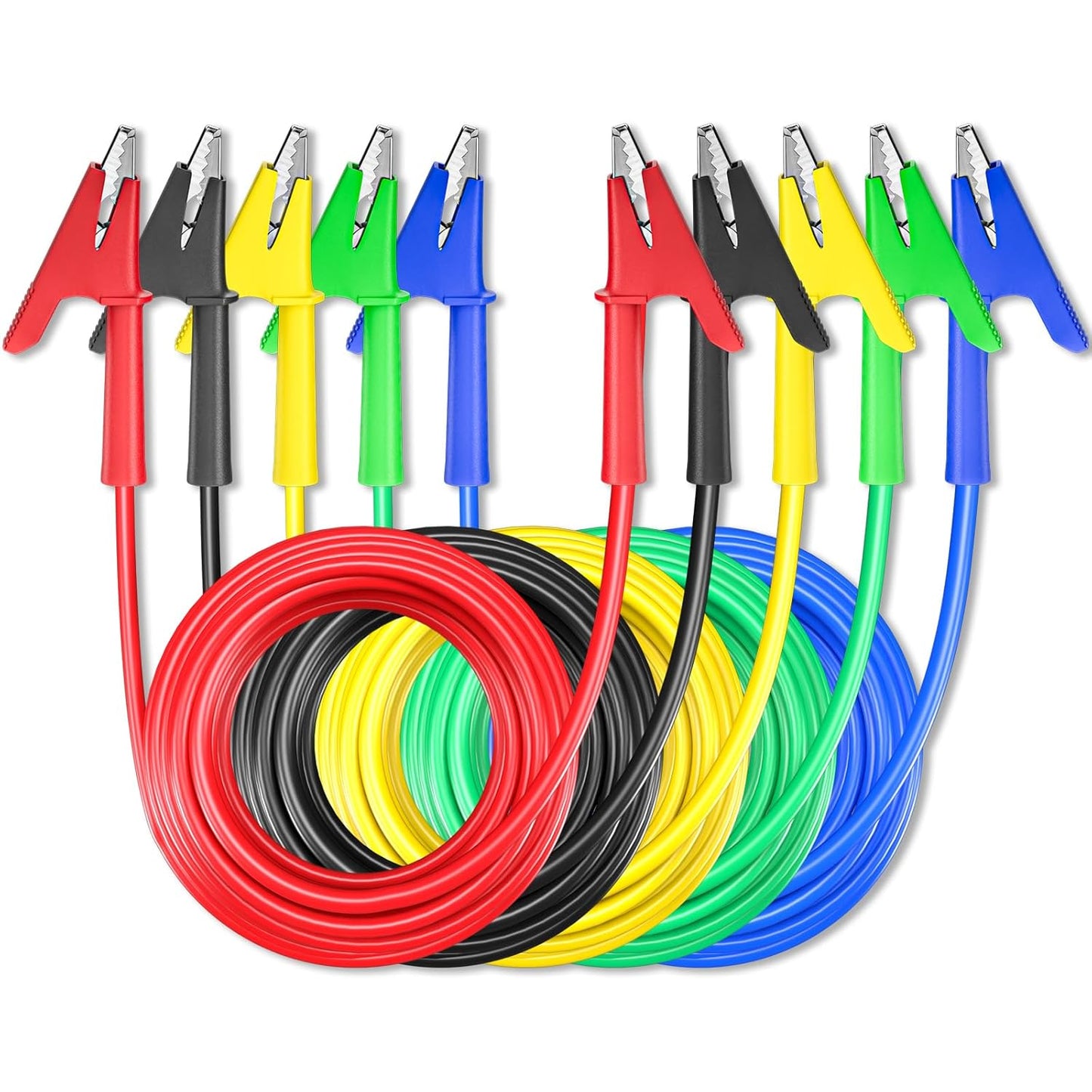 Goupchn 5PCS Alligator Clips Test Leads for Electrical Testing