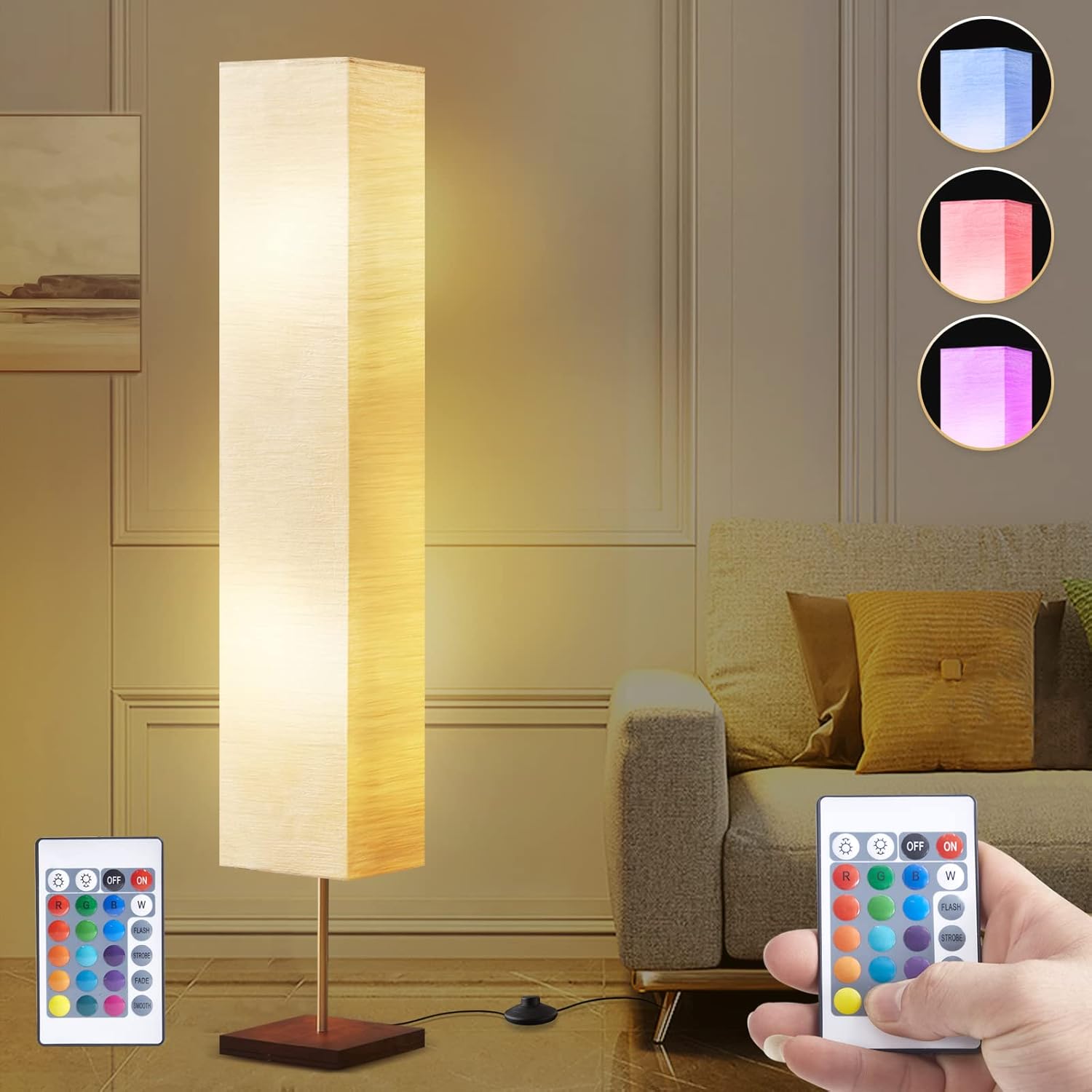 GyroVu 65in RGB Color Changing Floor Lamp for Living Room