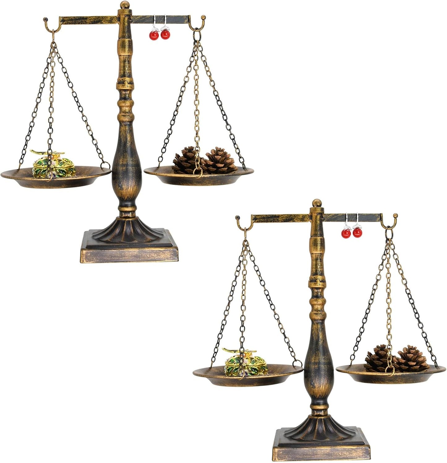 Vintage Metal Libra Jewelry Towers for Elegant Storage Display