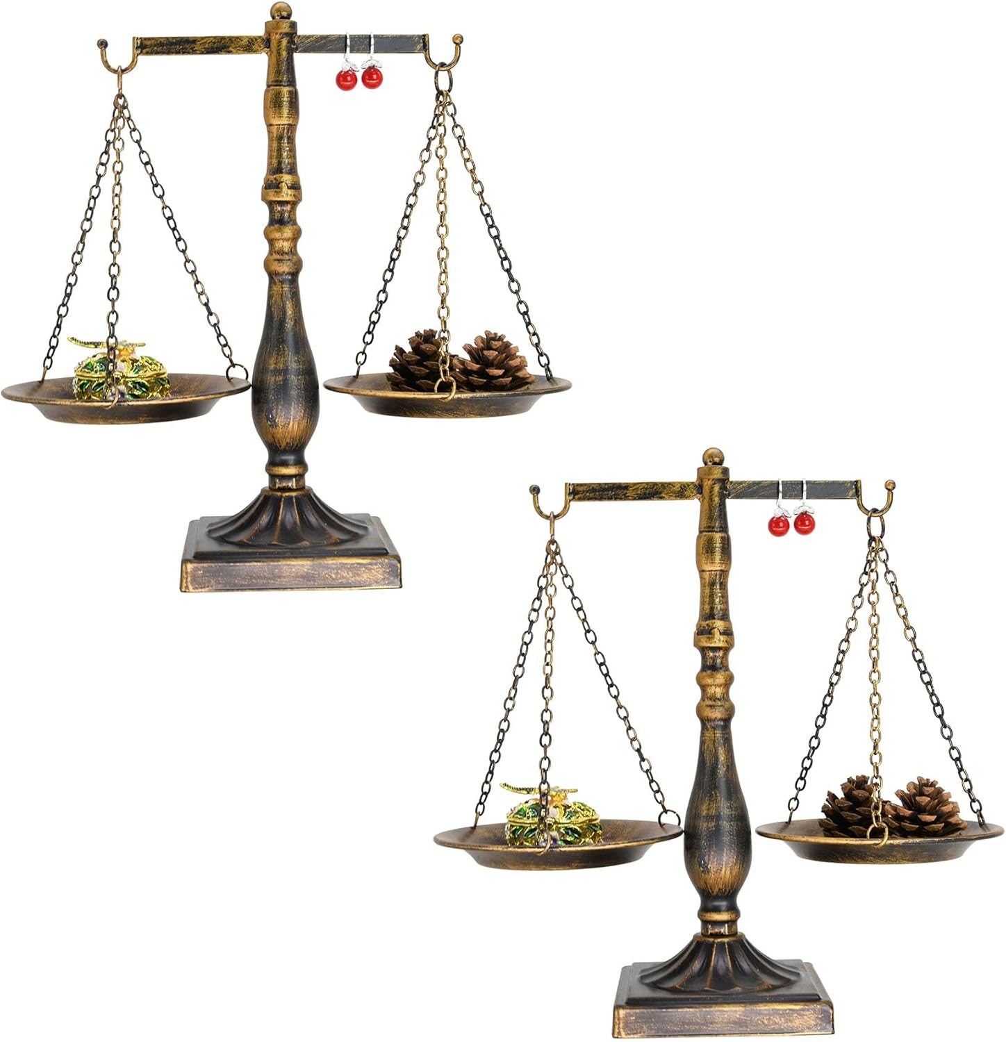 Vintage Metal Libra Jewelry Towers for Elegant Storage Display