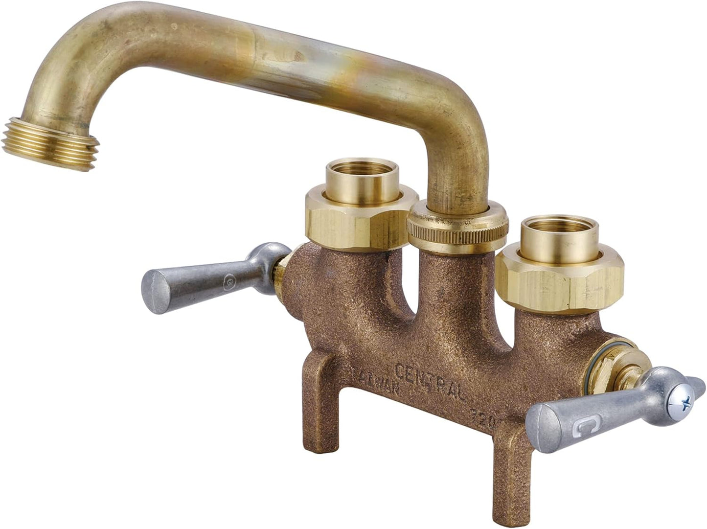 Central Brass Two Handle Laundry Faucet with Swivel Spout