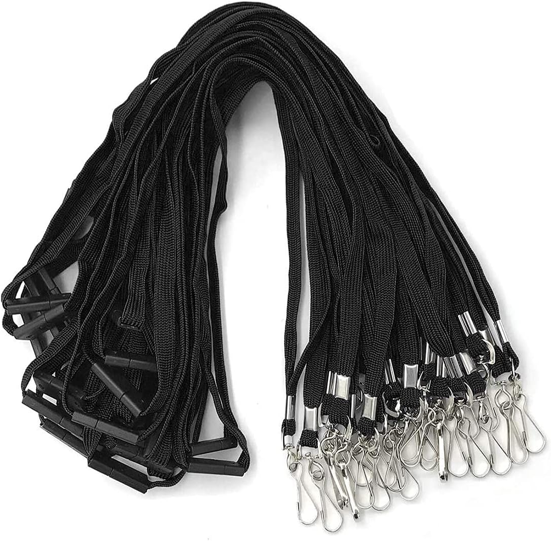Premium Black Breakaway Lanyards for ID Badges - 50 PCS