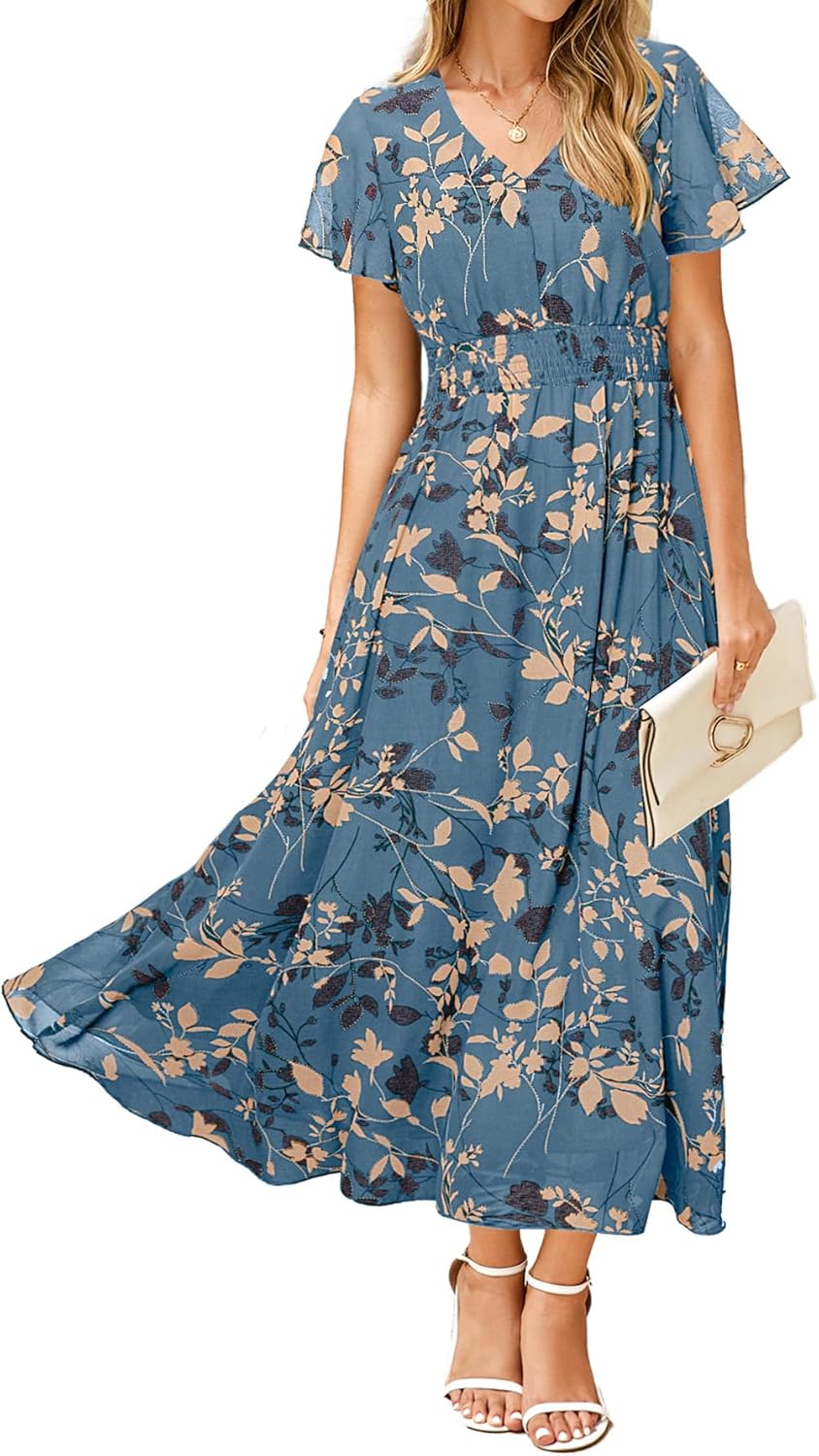 Simplee Womens Floral Maxi Dress for Summer Weddings and More