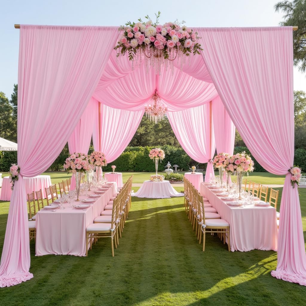 10ft15ft Baby Pink Backdrop Curtain for Wedding Parties