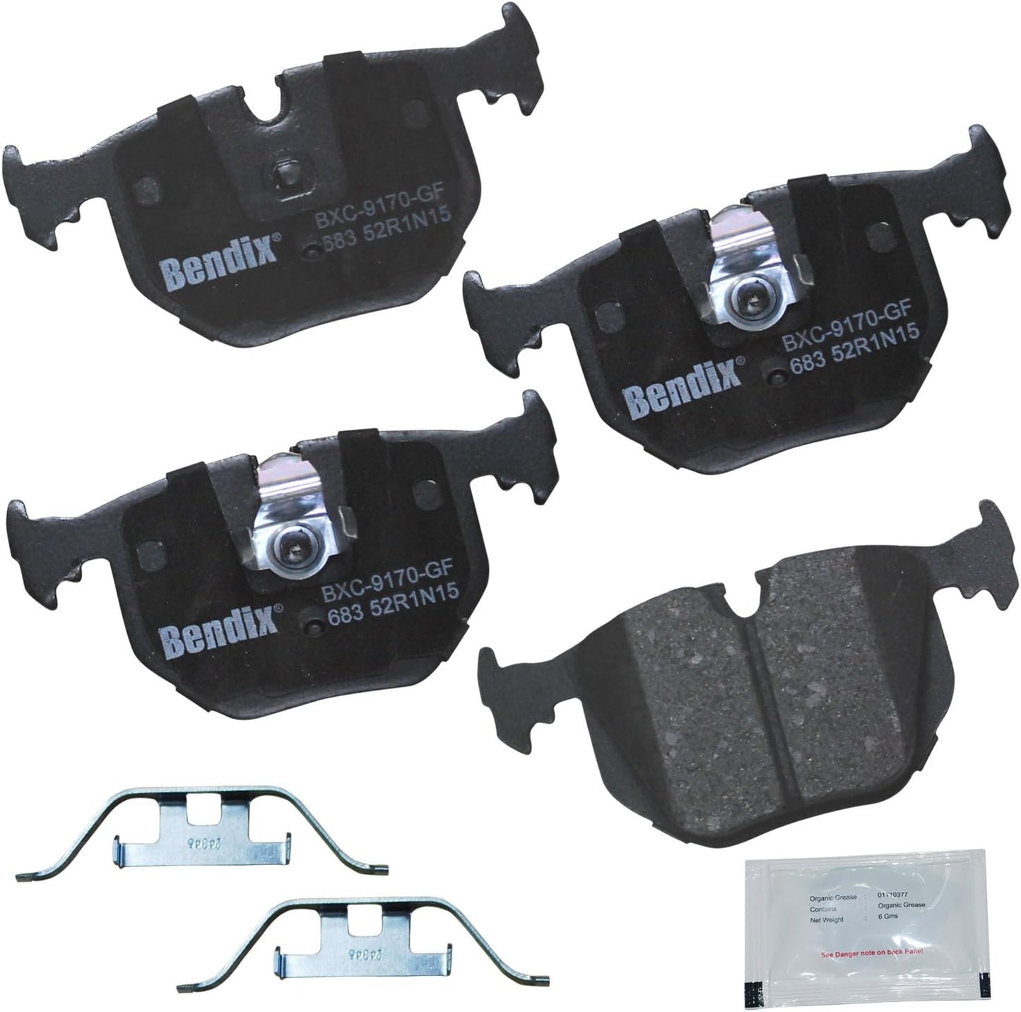 Bendix Priority1 CFC683 Ceramic Rear Brake Pads for Luxury Cars