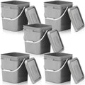 Mumufy 5 Pcs 3.5 Gallon Square Food Grade Bucket with Lid - Space