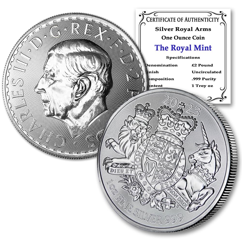 2023 1 oz Silver British Royal Arms Coin Brilliant Uncirculated