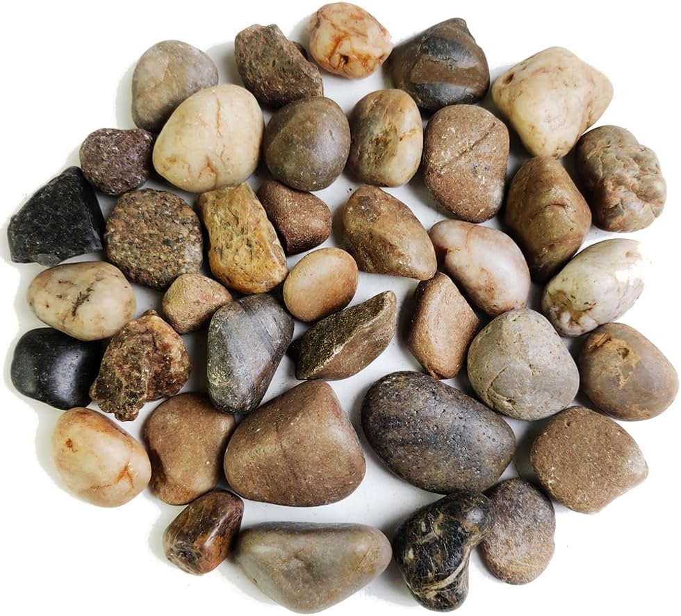HappyFiller Natural Pebbles Polished Rocks for Aquariums
