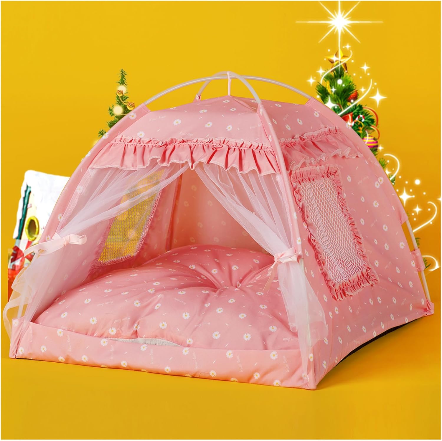 SEIMMIE Cat Princess Tent Bed - Cozy Indoor Retreat for Pets