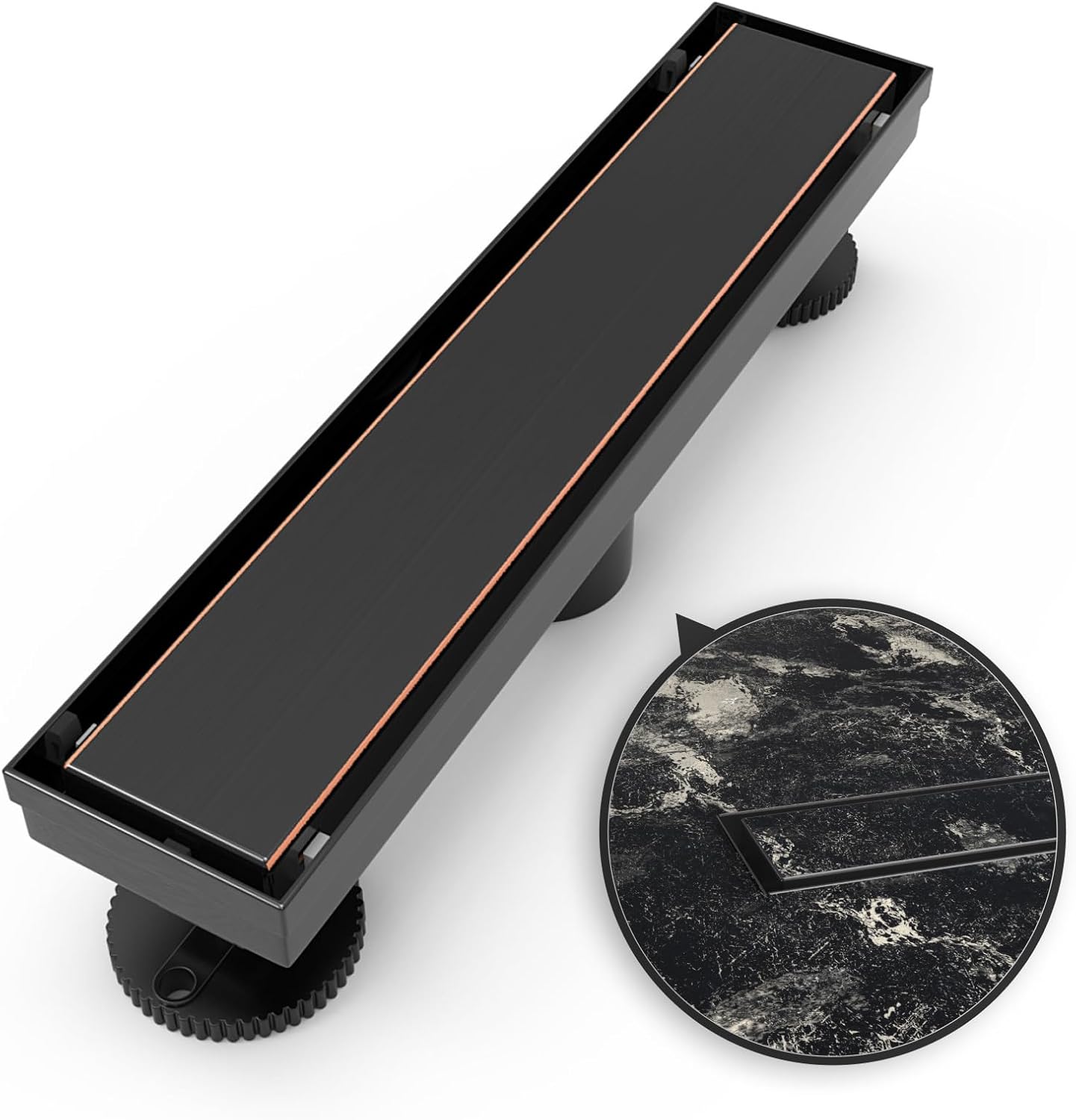 WEBANG 12 Inch Linear Shower Drain with Reversible Cover Design