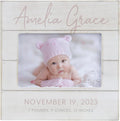 Personalized Baby Girl Shiplap Frame 4x6 Horizontal - Rustic