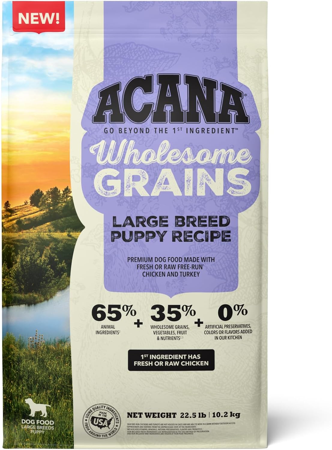 ACANA Wholesome Grains Large Breed Puppy Dry Dog Food 22.5lb