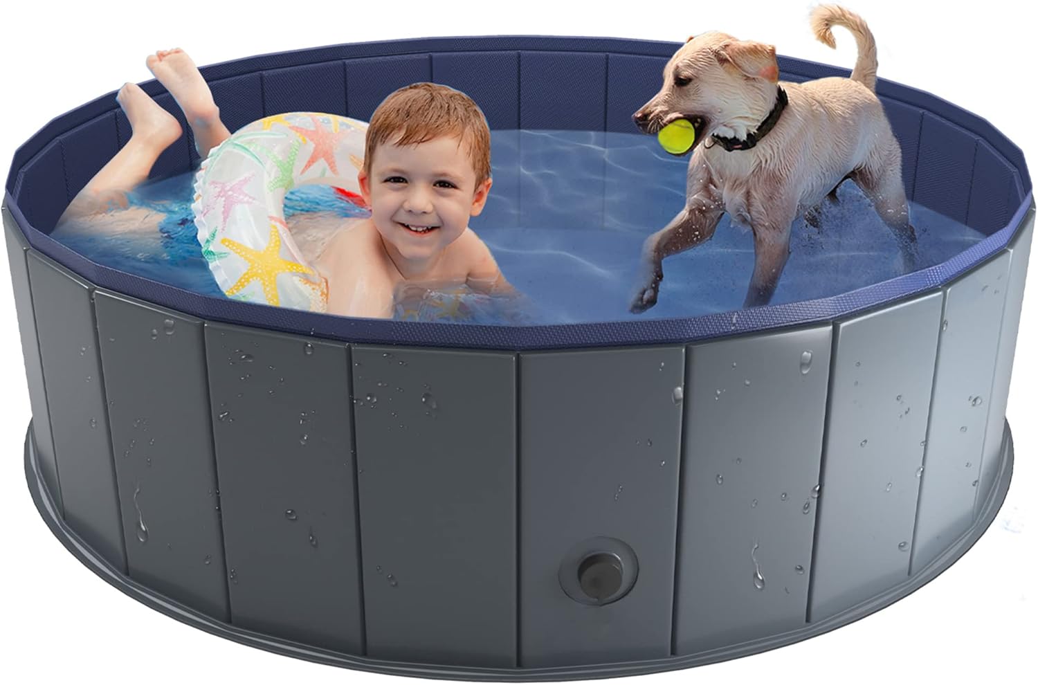 Niubya Foldable Dog Pool for Pets - Portable Bath Tub 48 x 12 in
