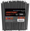12 Inch Zip Ties Double Sided Toothed 1000 Pack - Heavy Duty 85 lb
