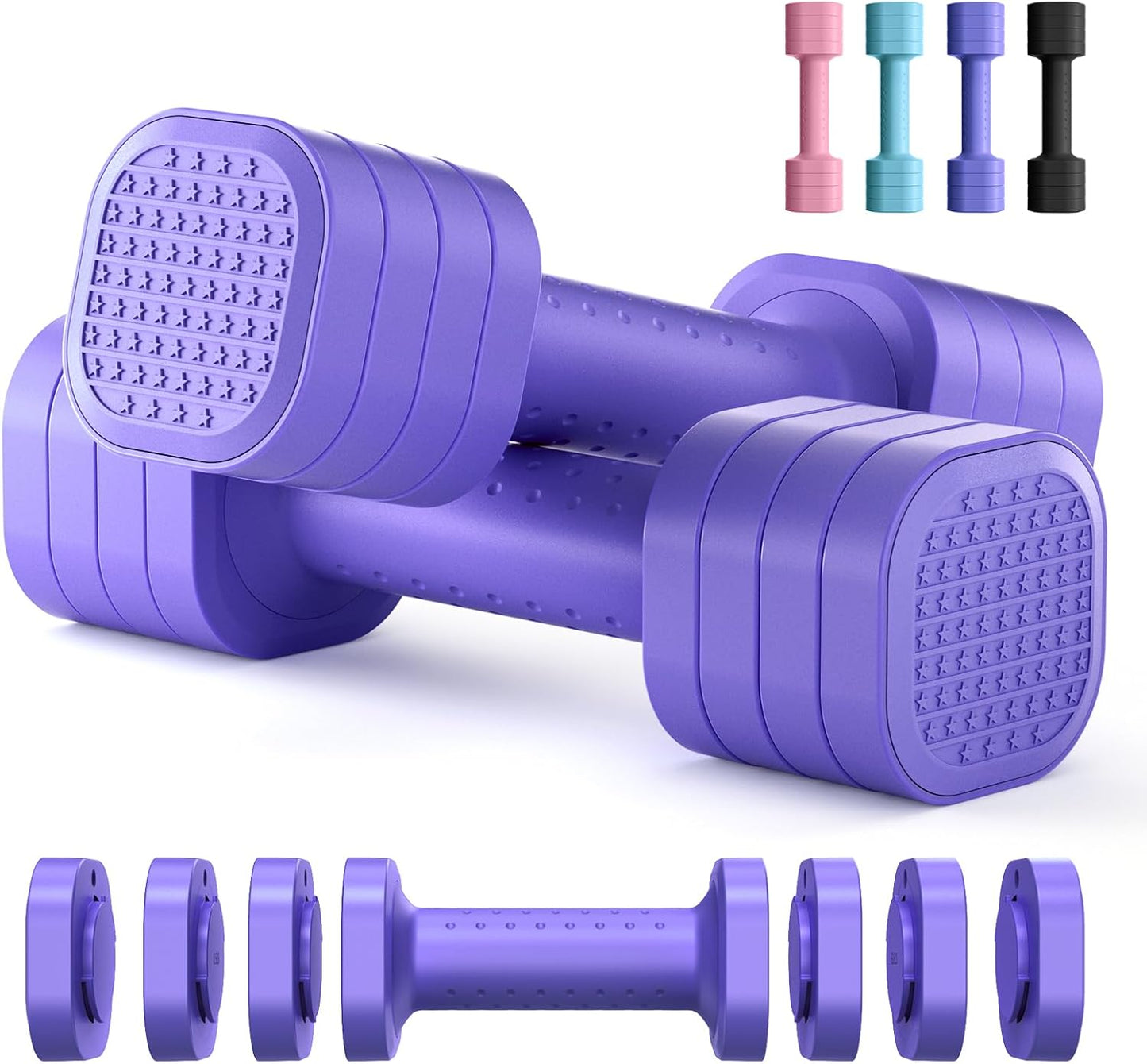 Zempox Adjustable Dumbbell Set for Women - 4 in 1 Weights