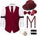 1920s Mens Costume for Men - Gatsby Hat Vest Pocket Watch Set